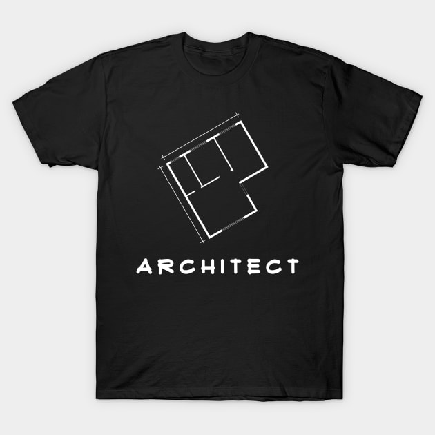Simple black and white Architect Design art T-Shirt by MariOyama